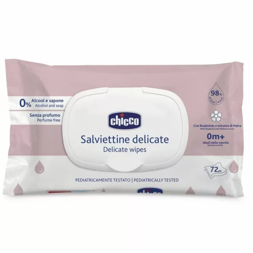 Chicco Törlőkendő illatmentes 72 db-os #CH0120506 rózsaszín