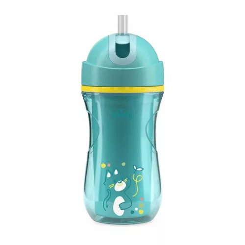 Chicco Sport Cup duplafalú szívószálas kulacs 266ml Türkiz #ch00699125