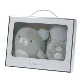   Gamberritos takaró #80x110cm #wellsoft #plüss játékkal #szürke-kék maci #10757
