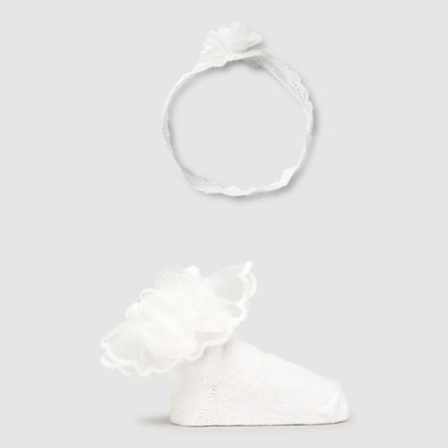 Mayoral Zokni és fejpánt szett 6 hó 17-19 Blanco #9869 2025