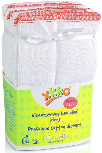 Xkko Pelenkabetét prefolded #Fehér #12-18hó #6db #CTNPRF003