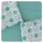 Xkko Bambusz Nyálkendő 30x30 #Kicsi csillagok Türkiz MIX 9db #BMB030025