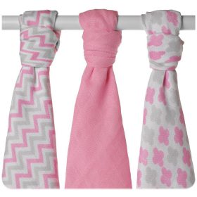   Xkko Bambusz Textilpelenka 70x70 #Skandináv Rózsaszín MIX 3db #BMB070034