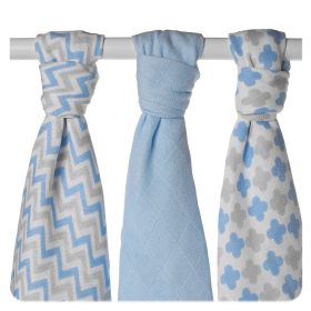   Xkko Bambusz Textilpelenka 70x70 #Skandináv Kék MIX 3db #BMB070035