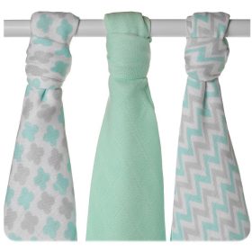   Xkko Bambusz Textilpelenka 70x70 #Skandináv Menta MIX 3db #BMB070036