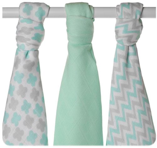 Xkko Bambusz Textilpelenka 70x70 #Skandináv Menta MIX 3db #BMB070036