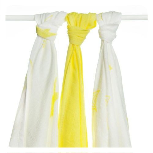 Xkko Bambusz Textilpelenka 70x70 #Csillagok Citrom MIX 3db #BMB070011