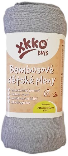 Xkko Bambusz Textilpelenka 70x70 #Ezüst 3db #BMB070025