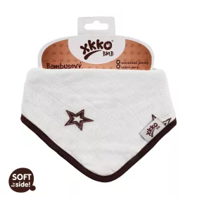   Xkko Bambusz Nyálkendő patentos #Csillagok Barna #BMBBND020