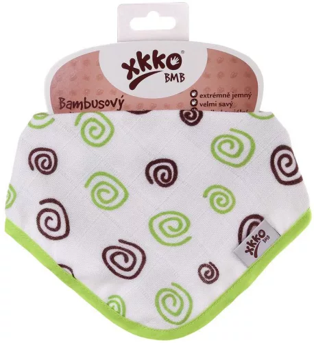 Xkko Bambusz Nyálkendő patentos #Spiral Lime #BMBBND033