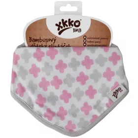   Xkko Bambusz Nyálkendő patentos #Rózsaszín mintás #BMBBND039