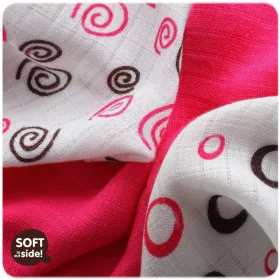   Xkko Bambusz Nyálkendő 30x30 #Spirálok Magenta MIX 9db #BMB030003