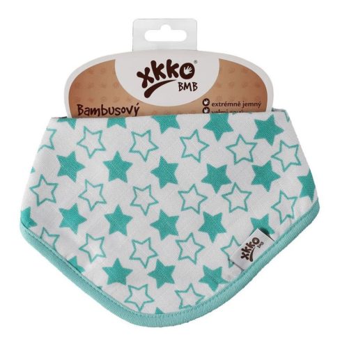 Xkko Bambusz Nyálkendő patentos #csillagok türkiz #BMBBND052