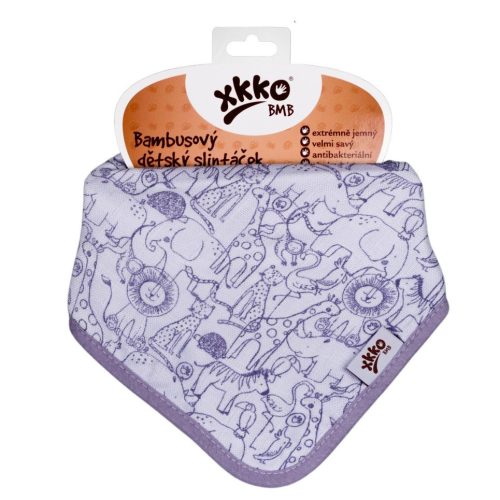 Xkko Bambusz Nyálkendő patentos #Safari - Lavender Aura#BMBBND064