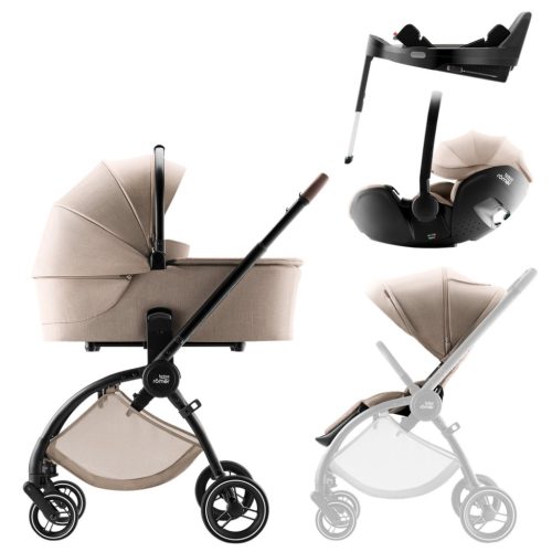 Britax Römer Rio Essential STYLE Szett Teak (Rio babakocsi + mózeskosár) + ajándék Baby-Safe Core hordozó és bázis
