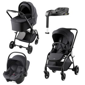   Britax Römer Rio Essential STYLE Szett Carbon Black (Rio babakocsi + mózeskosár) + ajándék Baby-Safe Core hordozó és bázis