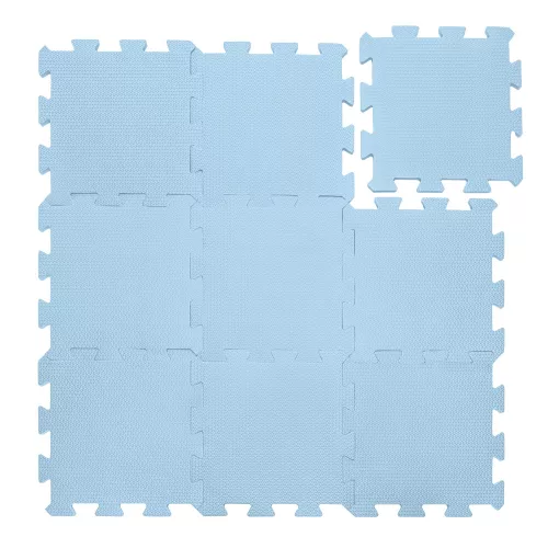 Zopa 9 db-os Puzzle habszőnyeg - 30x30 cm - kék Floral Blue #ZOP086620