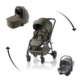   Britax Römer Rio babakocsi + mózeskosár + Baby-Safe Core Lux Urban Olive #BRR013139