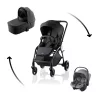 Britax Römer Rio babakocsi + mózeskosár + Baby-Safe Core Style Carbon Black #BRR013139