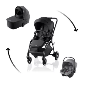   Britax Römer Rio babakocsi + mózeskosár + Baby-Safe Core Style Carbon Black #BRR013139