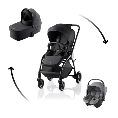 Britax Römer Rio babakocsi + mózeskosár + Baby-Safe Core Style Carbon Black #BRR013139