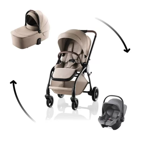 Britax Römer Rio babakocsi + mózeskosár + Baby-Safe Core Style Teak #BRR013139