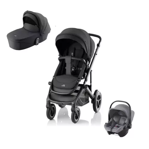 Britax Römer Smile 5Z Comfort Core Set 3in1 Carbon Black - mózeskosár Carbon Black - Baby-Safe Core Frost Grey