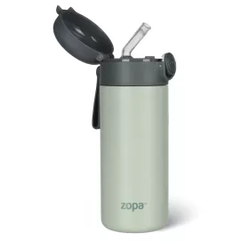   Zopa 350 ml-es termosz szívószállal és szilikon fogantyúval - pisztáciazöld Pistacio green #ZOP086302