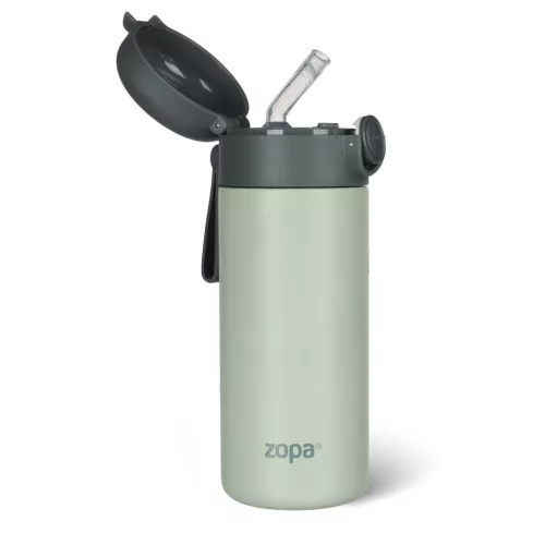 Zopa 350 ml-es termosz szívószállal és szilikon fogantyúval - pisztáciazöld Pistacio green #ZOP086302