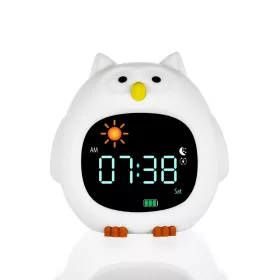   Zopa Szilikon gyermek ébresztőóra éjszakai fénnyel és zenével Owl #ZOP106669