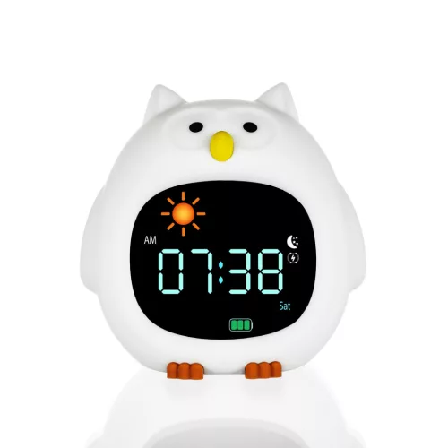 Zopa Szilikon gyermek ébresztőóra éjszakai fénnyel és zenével Owl #ZOP106669