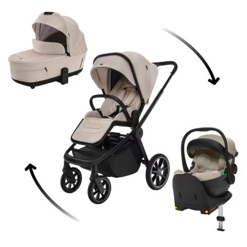 Zopa Move Cross 5 Szett 4in1 (Move Cross 5 babakocsi + Move XL 5 mózeskosár +bármely XM Plus babahordozó Ivory Beige Ivory Beige #ZOP012058