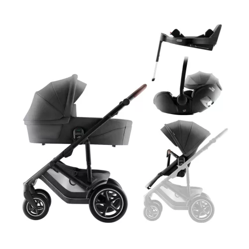 Britax Römer Smile 5Z Comfort Plus Set Style Mineral Grey - mózeskosár - Baby-Safe Pro - Vario Base 5Z #BRR013143
