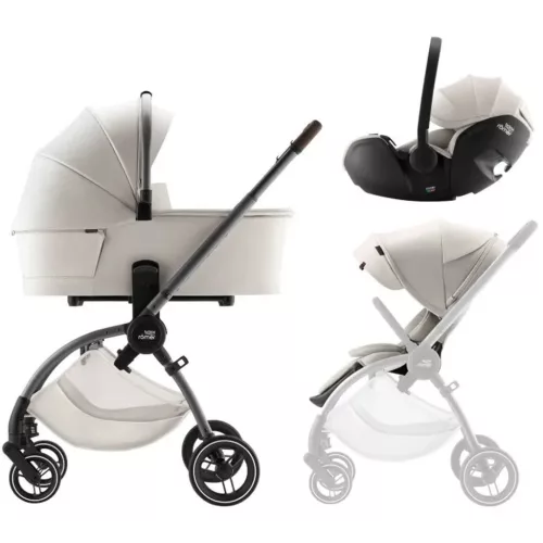Britax Römer Rio Comfort LUX Szett Soft Taupe (Rio babakocsi + mózeskosár + Baby-Safe PRO babahordozó)