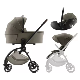   Britax Römer Rio Comfort LUX Szett Urban Olive (Rio babakocsi + mózeskosár + Baby-Safe PRO babahordozó)
