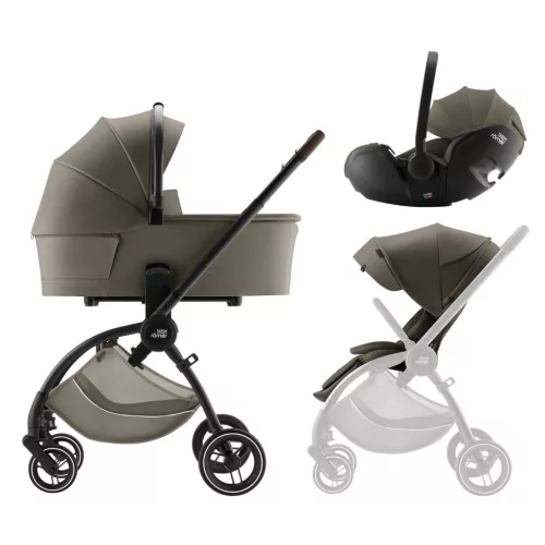 Britax Römer Rio Comfort LUX Szett Urban Olive (Rio babakocsi + mózeskosár + Baby-Safe PRO babahordozó)