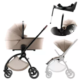   Britax Römer Rio Comfort Plus STYLE Szett Teak (Rio babakocsi + mózeskosár + Baby-Safe PRO babahordozó + Vario Base 5Z)