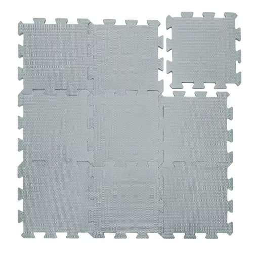 Zopa 9 db-os Puzzle habszőnyeg - 30x30 cm - világos szürke Light Grey #ZOP086620