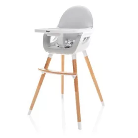   Zopa Dolce 2 Etetőszék fa lábbal Dove Grey-white galambszürke-fehér