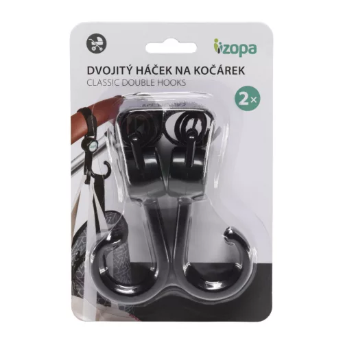 Zopa Dupla horog babakocsihoz 2 darab Black #ZOP019007