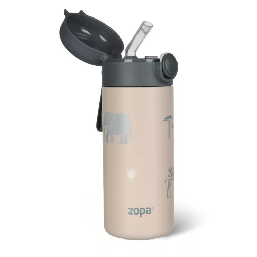 Zopa 350 ml-es termosz szívószállal és szilikon fogantyúval - szafari Safari #ZOP086302