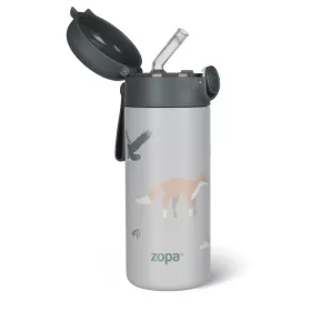   Zopa 350 ml-es termosz szívószállal és szilikon fogantyúval - hegyvidék Mountains #ZOP086302