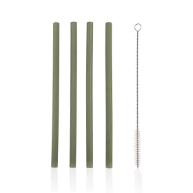   Zopa Szilikon szívószál 4 db - fenyőzöld Forest Green #ZOP086404