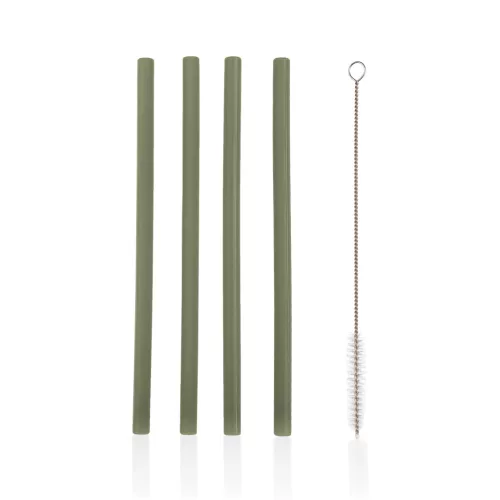 Zopa Szilikon szívószál 4 db - fenyőzöld Forest Green #ZOP086404