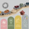 Zopa Szilikon-bambusz kirakó fogaskerekekkel Multicolor #ZOP086512