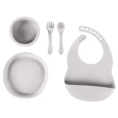 Zopa Szilikon étkezési szett - galambszürke Dove Grey #ZOP086310