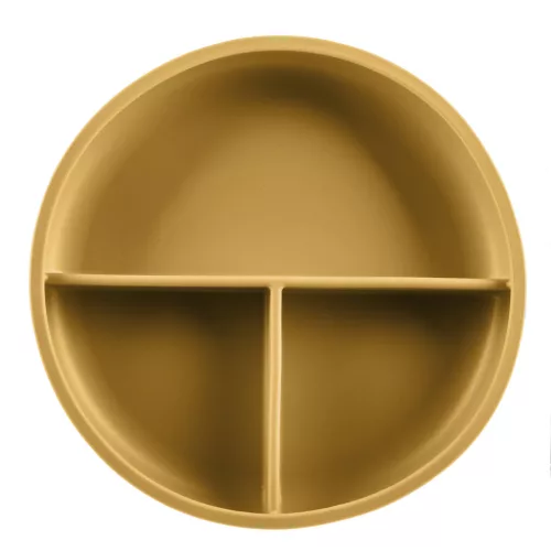 Zopa Szilikon osztott tányér tapadókoronggal - mustársárga Mustard Yellow #ZOP086330
