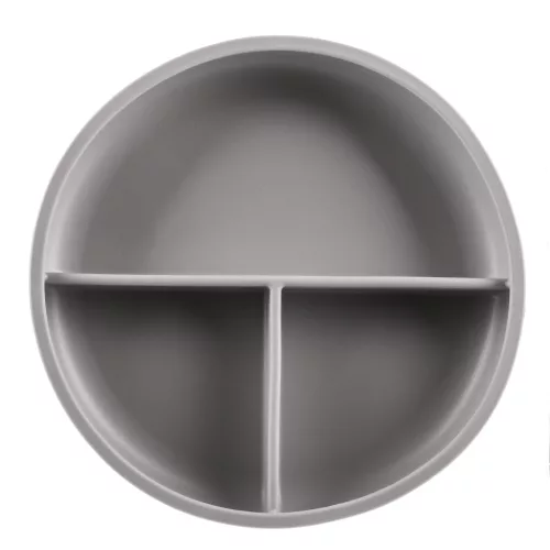 Zopa Szilikon osztott tányér tapadókoronggal - galambszürke Dove Grey #ZOP086330