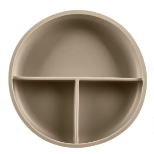 Zopa Szilikon osztott tányér tapadókoronggal - bézs Sand Beige #ZOP086330