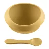 Zopa Szilikon tál tapadókoronggal és kanállal - mustársárga Mustard Yellow #ZOP086360